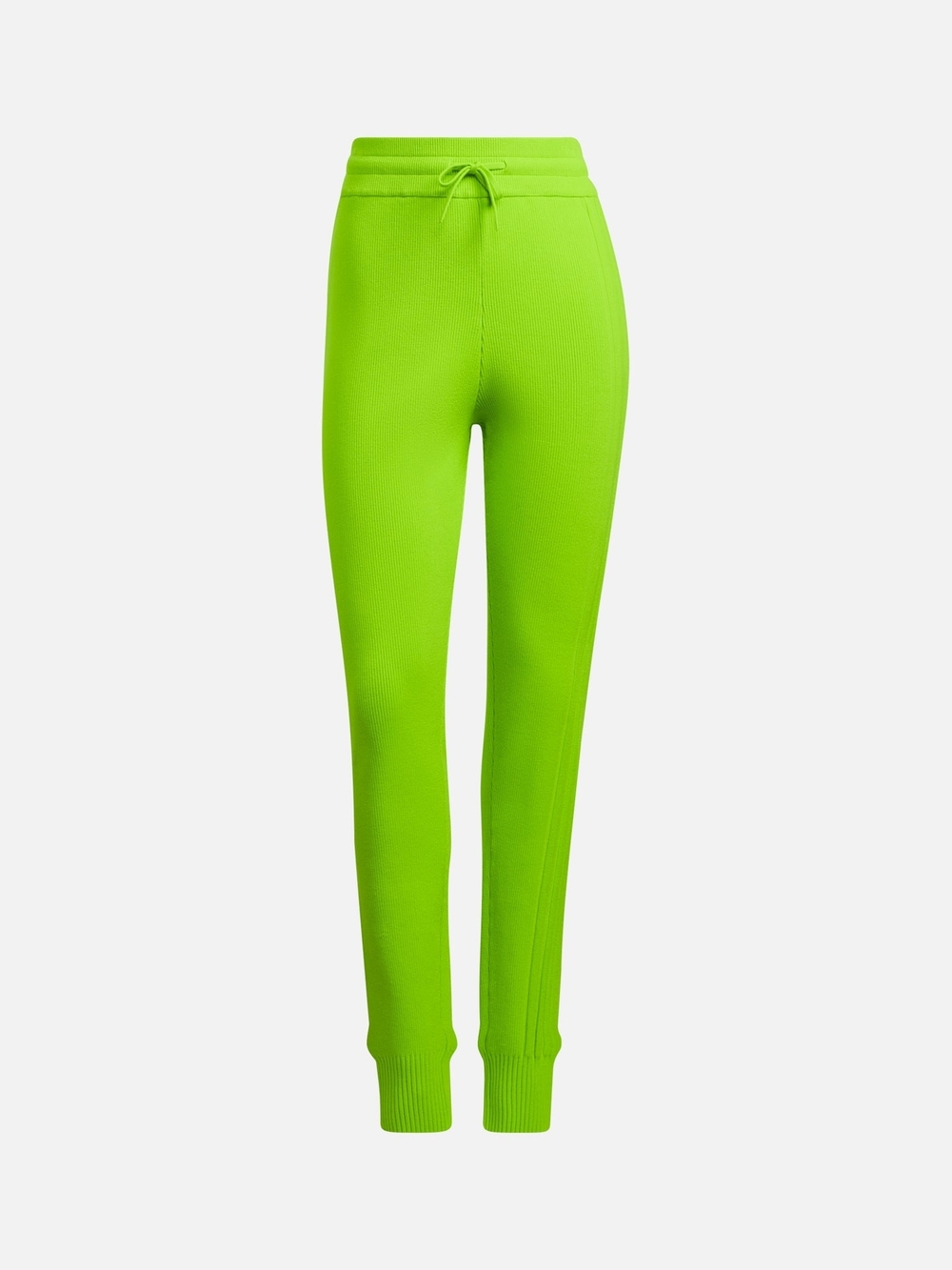 adidas x Ivy Park 3 Stripe Flare Pant High-Rise Slim Joggers in Neon Green